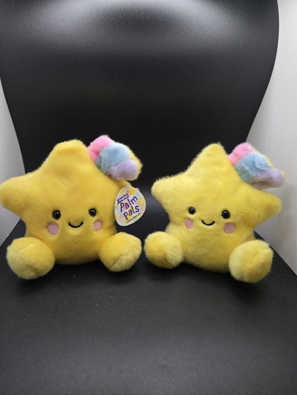 Palm Pals Yellow Star Plush Toy with Pastel Tuft - Cute Smiling Companion